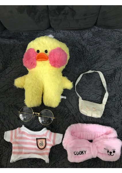 Hediyelik Lalafanfan Duck Gözlüklü Çantalı Sevimli Ördek Oyuncak Peluş Doğum Günü Hediyelik fiyatları