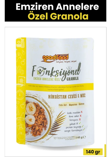 GOOD FOOD HİNDİSTAN CEVİZİ & MUZ GRANOLA 140 gr