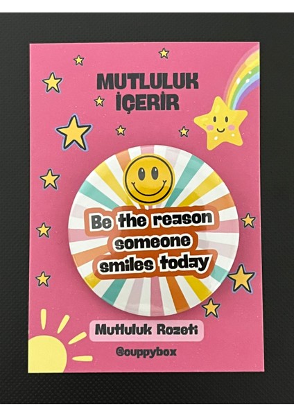 Mutluluk Rozeti 44MM Metal Rozet