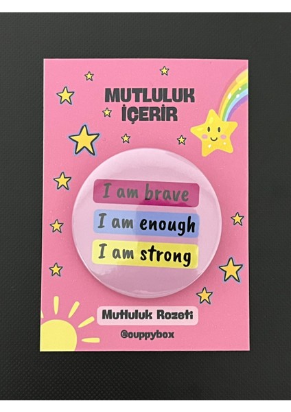 Mutluluk Rozeti 44MM Metal Iğneli Rozet