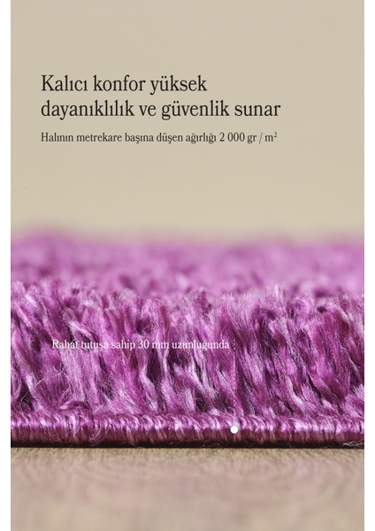 Halı Yüksek Tüylü Mor Kabarık Uzun Tüylü Shaggy Flokati Oturma Odası Halı fırsatları