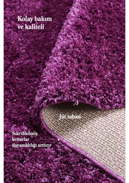 Halı Yüksek Tüylü Mor Kabarık Uzun Tüylü Shaggy Flokati Oturma Odası Halı indirimleri