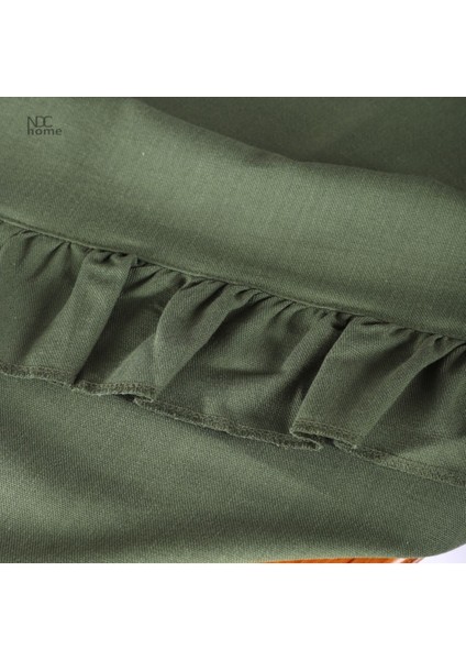 Haki Keten Fırfırlı Masa Örtüsü fırsatları