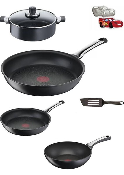 Titanyum 6x Excellence Indüksiyon Tabanlı Kısa Tencere - 24 Cm+30+26 Tava