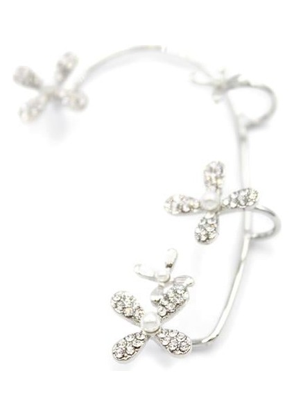 Çiçek Kıkırdak Küpe - Gümüş