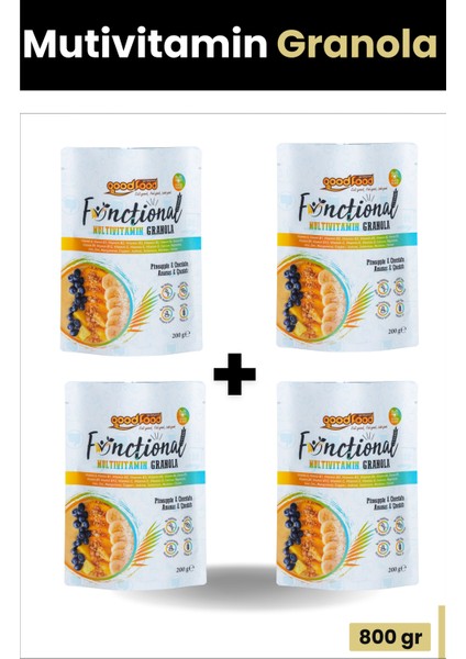 Ananaslı ve Çikolatalı Granola Multivitaminli 4'lü Fırsat Paketi