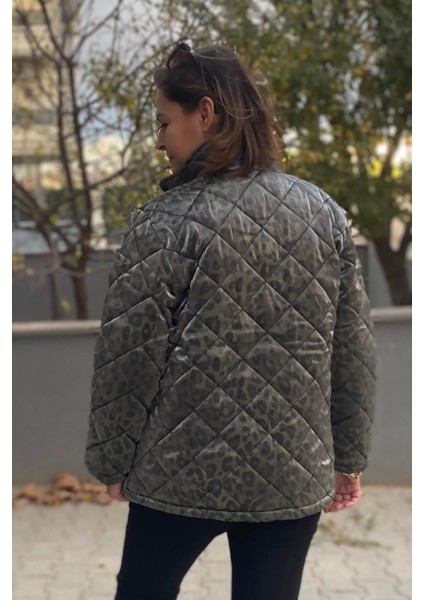 Büyük Beden Haki Leopar Desenli Mont fırsatları