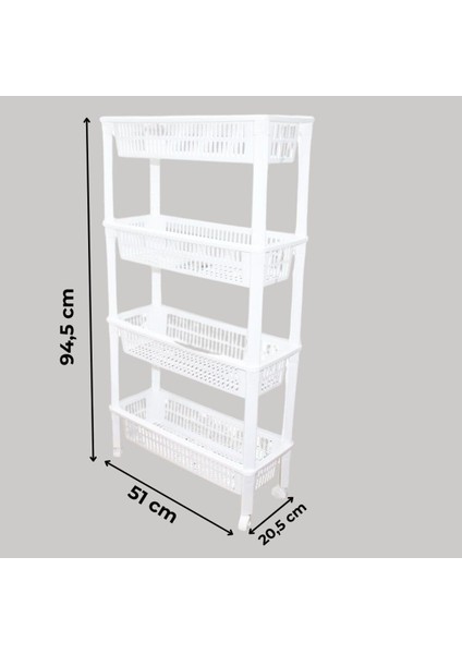 Organizer 4 Katlı Tekerli Tezgah Arası Raf Düzenleyici Org-77