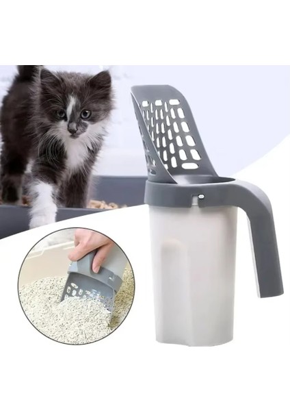 Yeni Nesil Elekli Poşet Hazneli Kedi Kumu Küreği