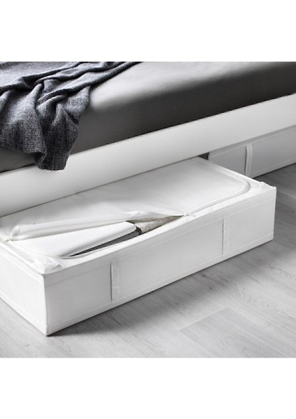 Tekno Trust 90 x 53 x 19 cm Beyaz Hurç Yatak Altı Yastık Çarşaf Nevresim Giysi Saklama Kutusu Hurç Kutu