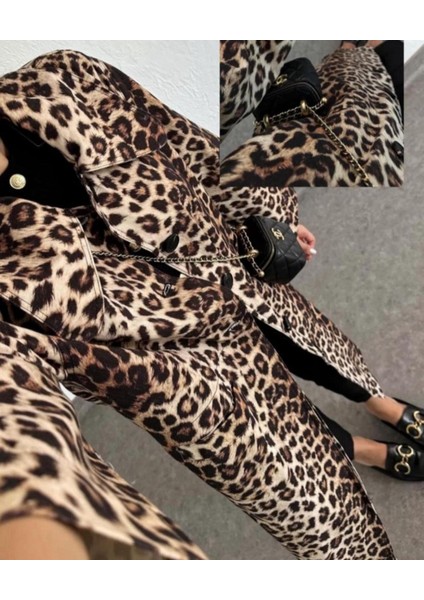 Leopar Desenli Trençkot fırsatları