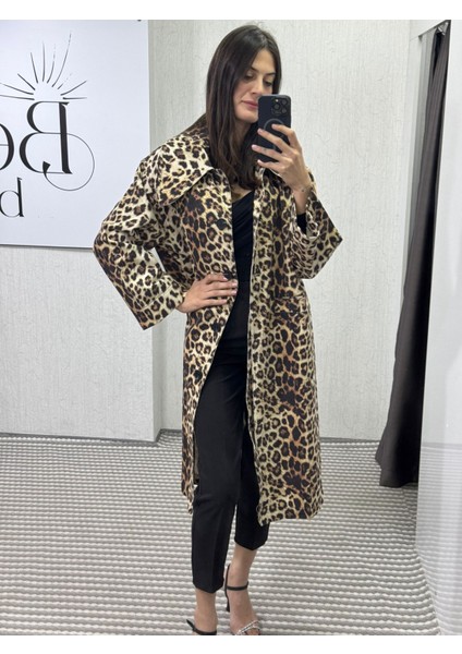 Leopar Desenli Trençkot indirimleri