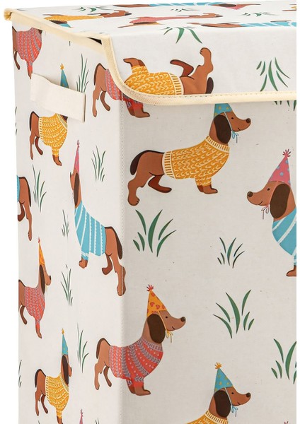 Tekno Trust Sausage Dog Çok Amaçlı Kapaklı Oyuncak Çamaşır Saklama Kutusu Katlanır Düzenleyici 30 x 40 cm x 50 indirimleri