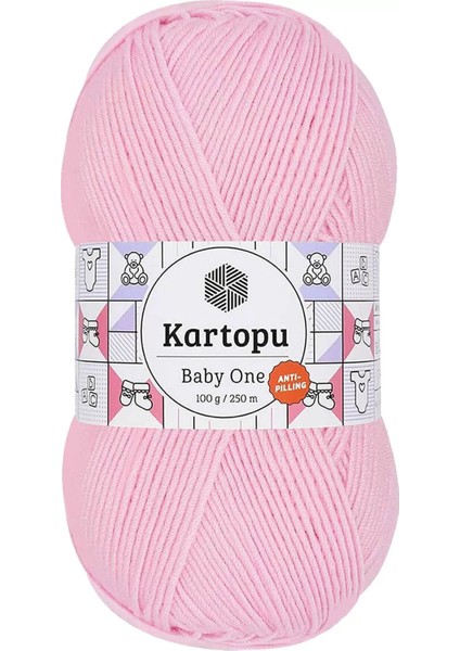1 Adet Baby One Tüylenmeyen El Örgü Ipi Yünü Açık Pembe K782