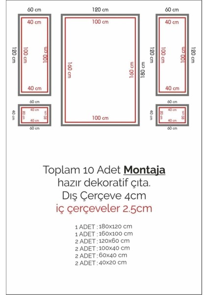 Dekoratif Boyanabilir Duvar Çıtası Kesimli Hazır Paket-Duvar Dekorasyon 2513-4020