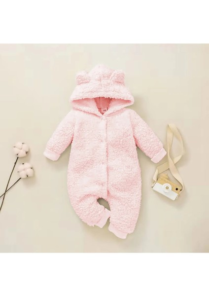 Kapşonlu Bebek Peluş Welsoft Tulum (Dış ve Iç Çift Taraflı Welsoft Peluş Yünlü)
