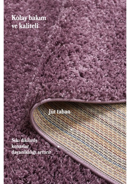 Halı Yüksek Tüylü Mor Kabarık Uzun Tüylü Shaggy Flokati Oturma Odası Halı indirimleri