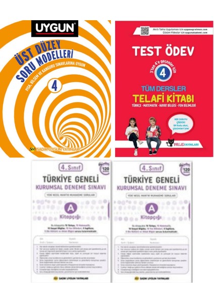 4. Sınıf BİLSEM Üst Düzey Soru Modelleri - Tüm Dersler Telafi Testleri - 2 Adet Deneme Sınavı