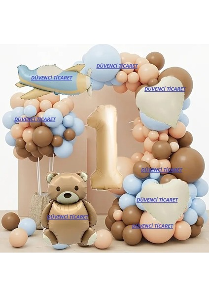 Retro Balon Büyük Folyo Ayı Doğum Günü Set