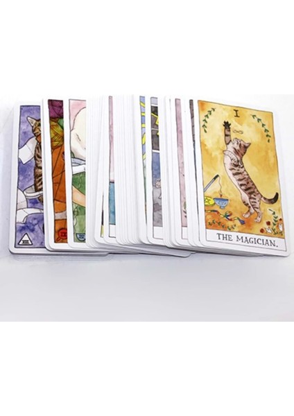 Cat Tarot Kedi Tarot Kağıdı 78 Kartlı Kedi Temalı Tarot Des