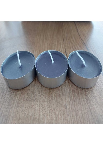 Siyah Tealight Mum 35 Gram-Buhurdanlık Ma x i Boy Soya Parafinli 10 Adet Dekoratif Orta Boy Tealight Mum