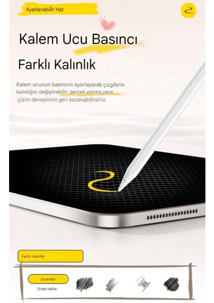 Apple Kalem CE/FC/ROHS Lisanslı Pencil Magnetic İpad Pro/İpad Air/İpad/İpad Mini Uyumlu Type-C Girişli +2 Uc Hediye ORJİNAL SAĞLAM