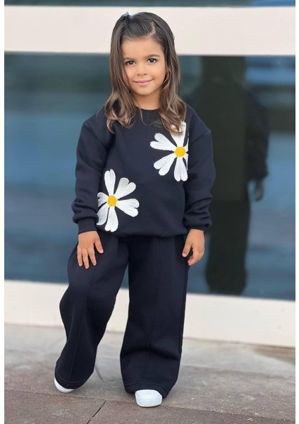 Çocuk Örme Detaylı 2li Alt Üst Eşofman Takımı Ispanyol Model modelleri