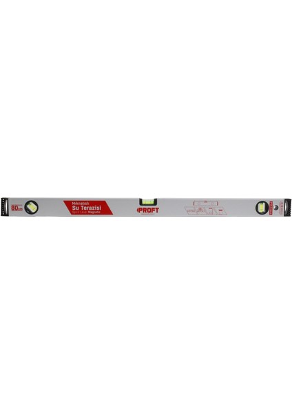 Mıknatıslı Su Terazisi (PRM80) 80 cm