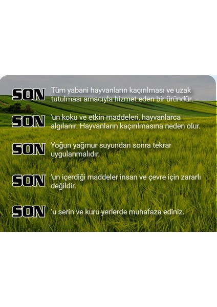 Son Yaban Kovar 500 Ml.