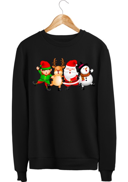 Yılbaşı Noel Yeni Yıl Christmas Tasarım Baskılı 3 Iplik Geniş Kalıp Sweatshirt fiyatları
