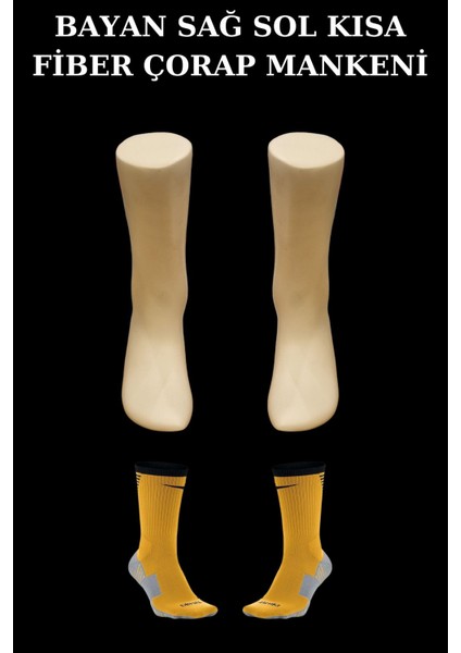 Yerli Üretim Yüksek Kalite Polyester Bayan Sol ve Sağ Ayak Kısa Çorap Mankeni (Çift)