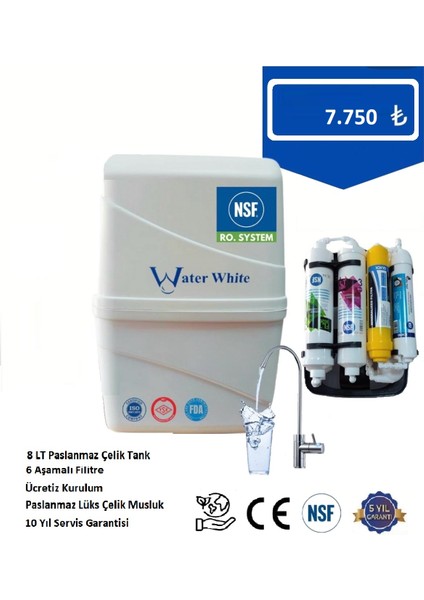 8 Litre Paslanmaz Çelik Tanklı Su Arıtma Cihazı