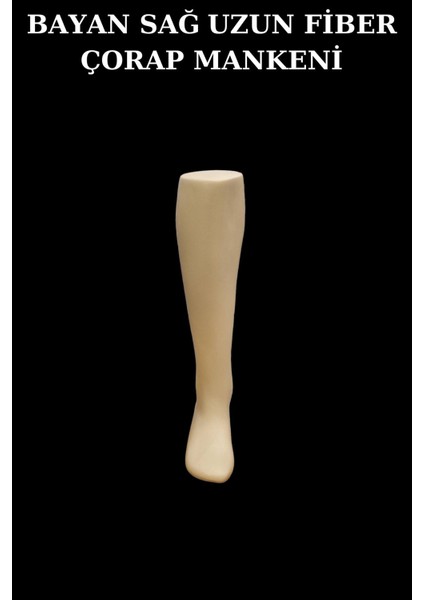 Polyester Kadın Diz Altı Sağ Ayak Kısa Çorap Mankeni