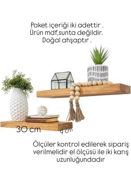 Ahşap Dekoratif Duvar Rafı