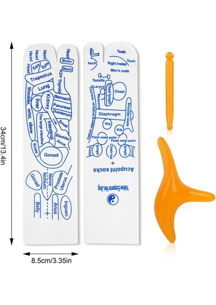 Ayak Refleksoloji Çorap Masaj Seti (1 Çift Çorap ve 2 Adet Refleksoloji Çubuğu) fiyatları