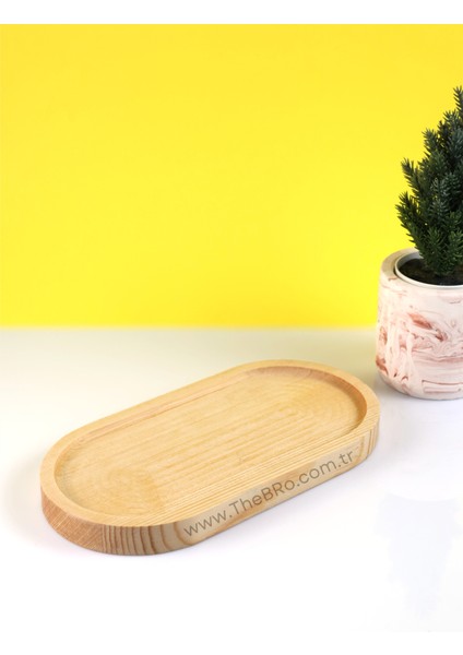 Oval Ahşap Stant,Sunum Tahtası, Yağdanlık Altlığı 21x10,5 Cm