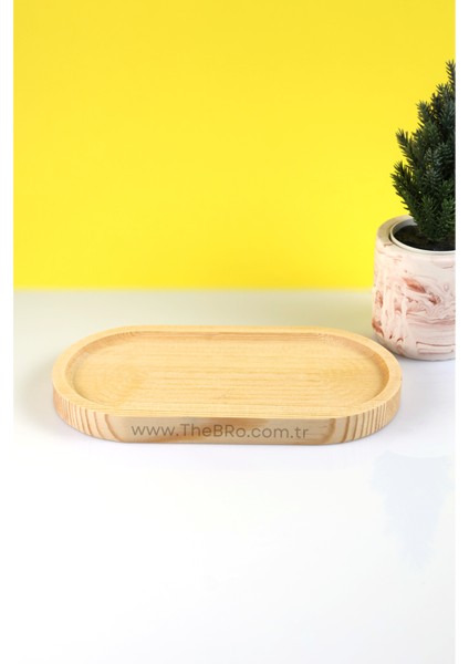 Oval Ahşap Stant,Sunum Tahtası, Yağdanlık Altlığı 21x10,5 Cm