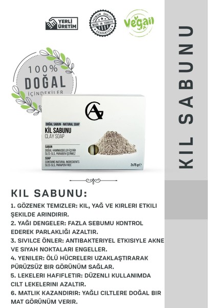 Aram Group Cildi Derinlemesine Temizleyin Doğal Kil Sabunu 150G