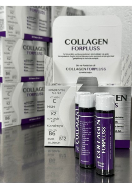 FORPLUSS–10.000 mg Tip 1-2-3 Sıvı Kolajen+MSM+Hyaluronik Asit (30 Flakon)