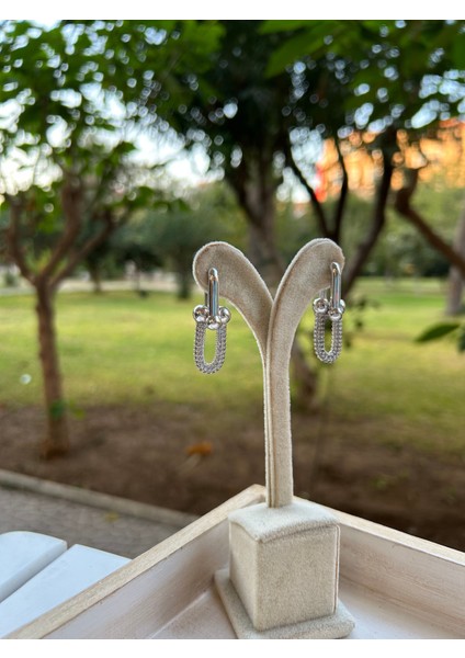 Vip Çelik Silver Zirkon Taşlı Hardwear Küpe fiyatları