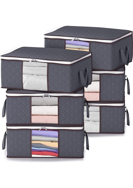 Tekno Trust 6 Adet Gri Pencereli Baza Altı Kazak Pike Battaniye Giysi Kıyafet Hurcu / 52 x 28 x 21