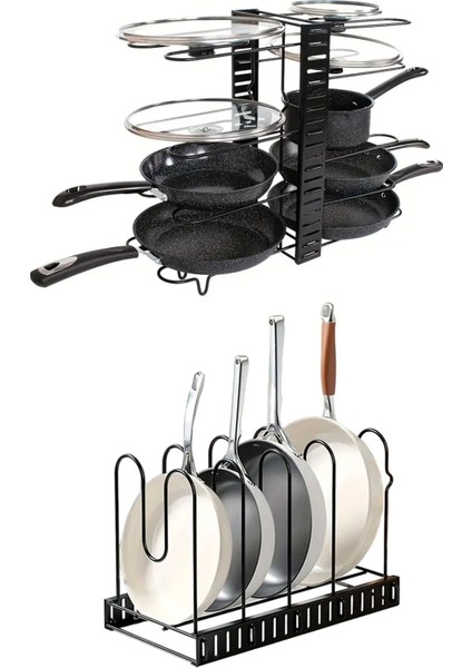 Tencere ve Tava Düzenleyici 8 Katlı 3 Farklı Kullanım Dolap I?çi Düzenleyici modelleri