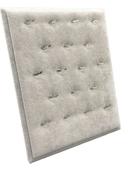 Yerli Üretim Süet Kumaş Krem Renk 20/16 cm Ayaklı Kolye Sergileme Standı