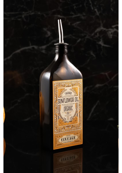 500ML Amber Renkli Premium Vintage Ayçiçek Yağı Şişesi Parlak Metal Şişe Dökücülü fiyatları