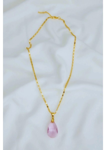 Damla Model Kolye Pembe