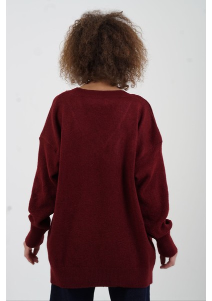 Bordo Taşlı Kazak fırsatları