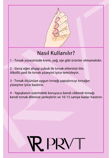 Pembe Simli Takma Tırnak Seti & Zararsız Yapıştırıcı