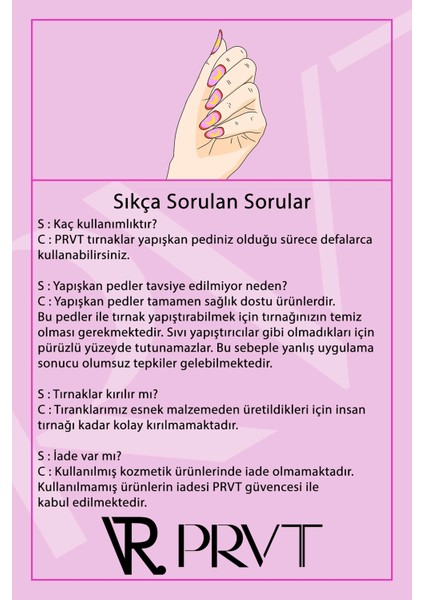 Pembe Simli Takma Tırnak Seti & Zararsız Yapıştırıcı