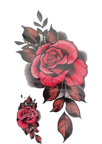 Geçici Gül Figürlü Dövme Tattoo