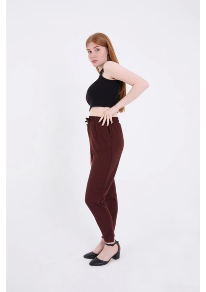 Tam Kalıp Basic Eşofman Pantolon - Bordo